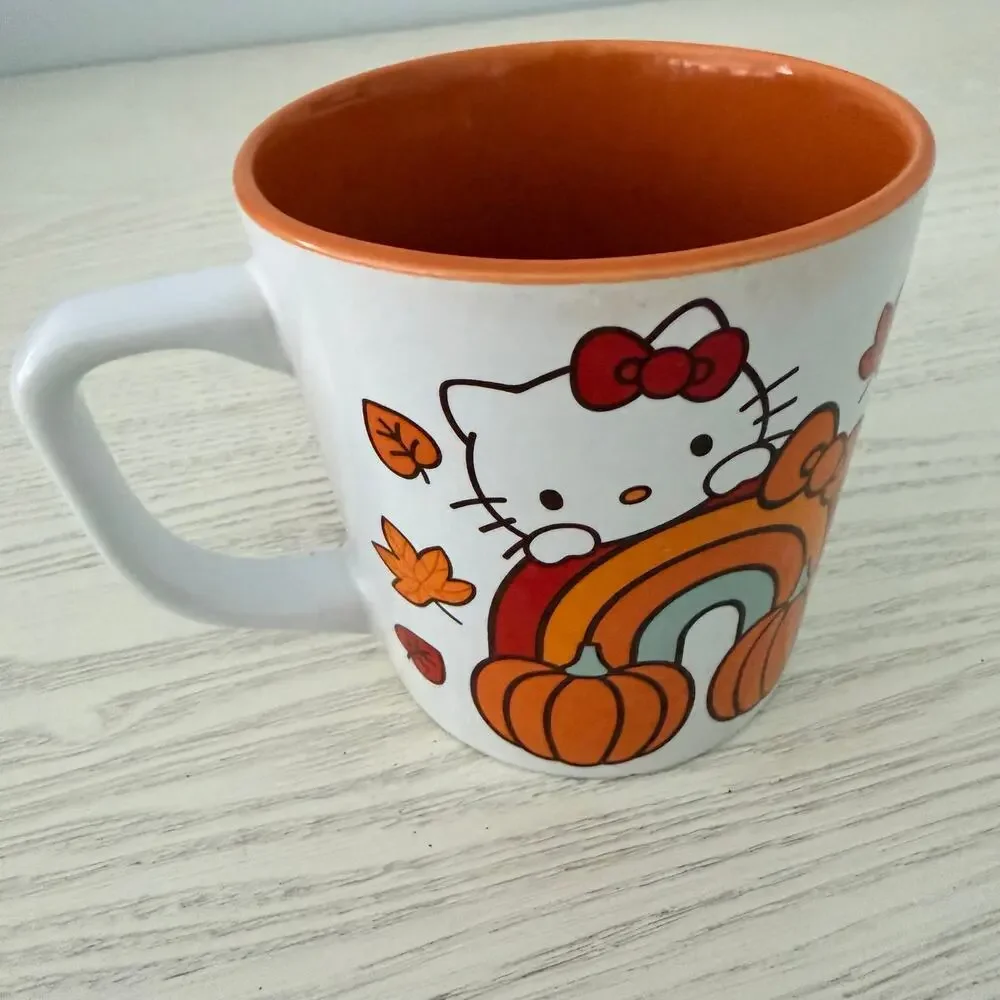 Hello Kitty Fall Pumpkin Rainbow Coffee Mug Sanrio NEW